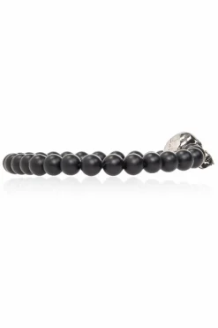 Alexander McQueen CZARNY Bransoleta z obsydianu