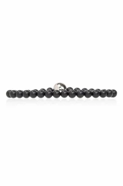 Alexander McQueen CZARNY Bransoleta z obsydianu