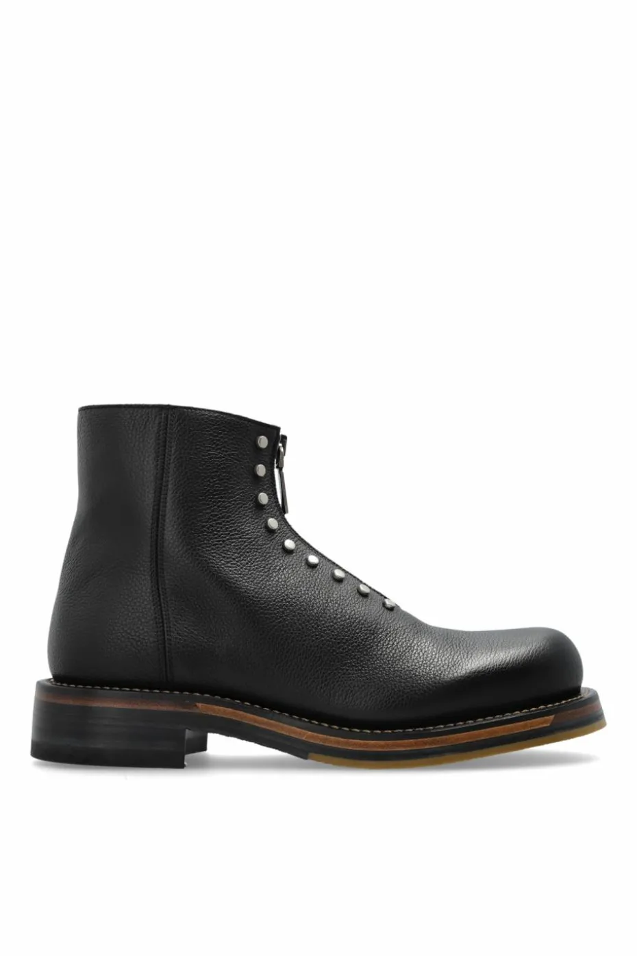 Alexander McQueen CZARNY Skórzane buty za kostkę z ćwiekami