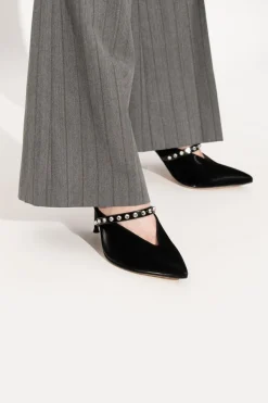Alexander McQueen CZARNY Buty na obcasie z połyskującymi kryształami