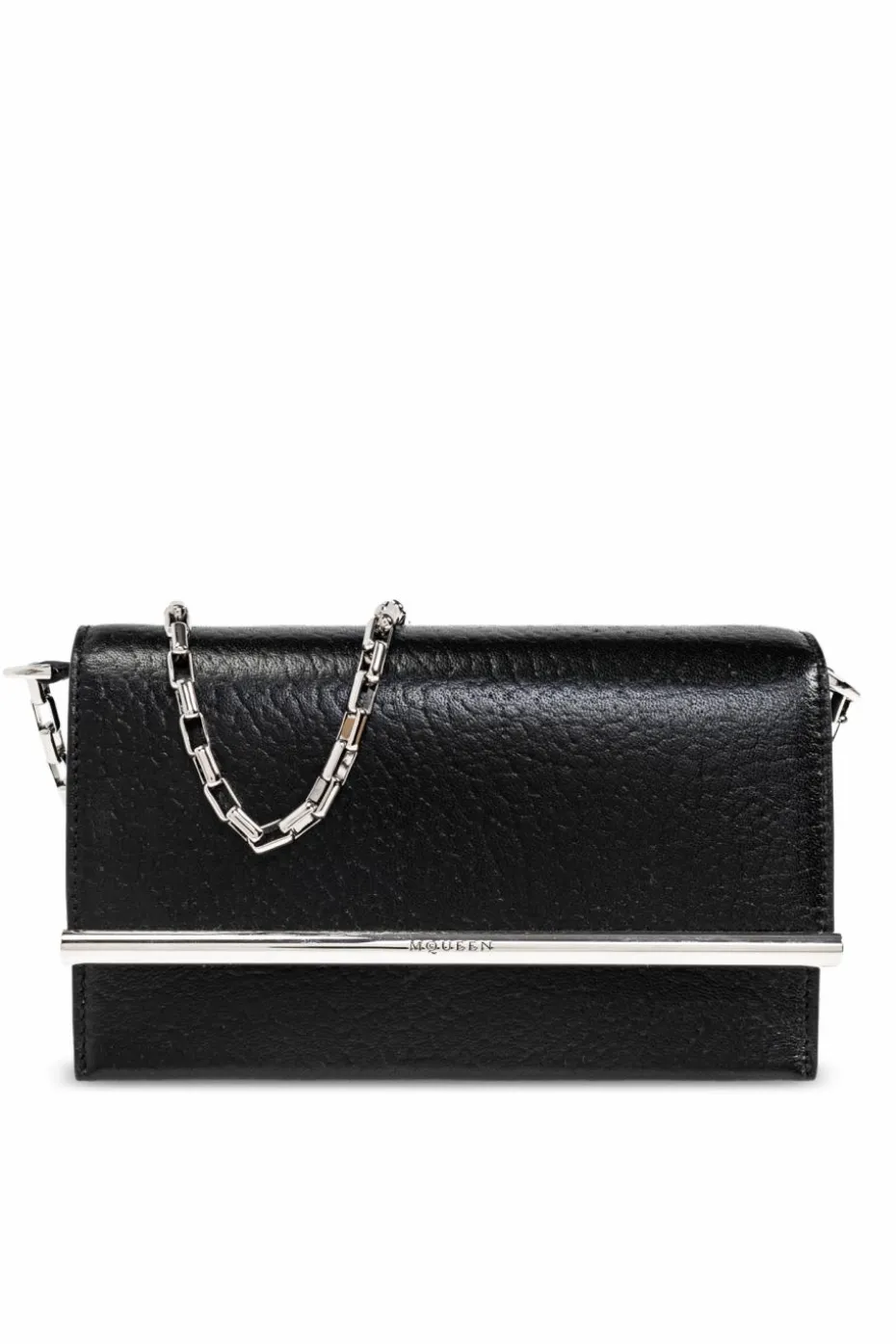 Alexander McQueen CZARNY Skórzana kopertówka `T-Bar Mini`