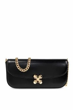 Alexander McQueen CZARNY Torba na ramię `Skull Flower Small`