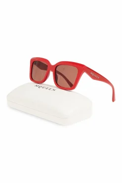 Alexander McQueen CZERWONY Okulary przeciwsłoneczne