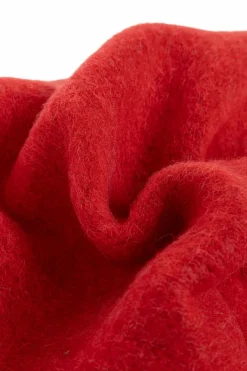 Alexander McQueen CZERWONY Wełniany szal z frędzlami