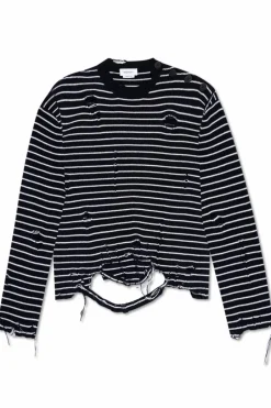 Alexander McQueen GRANATOWY Wełniany sweter