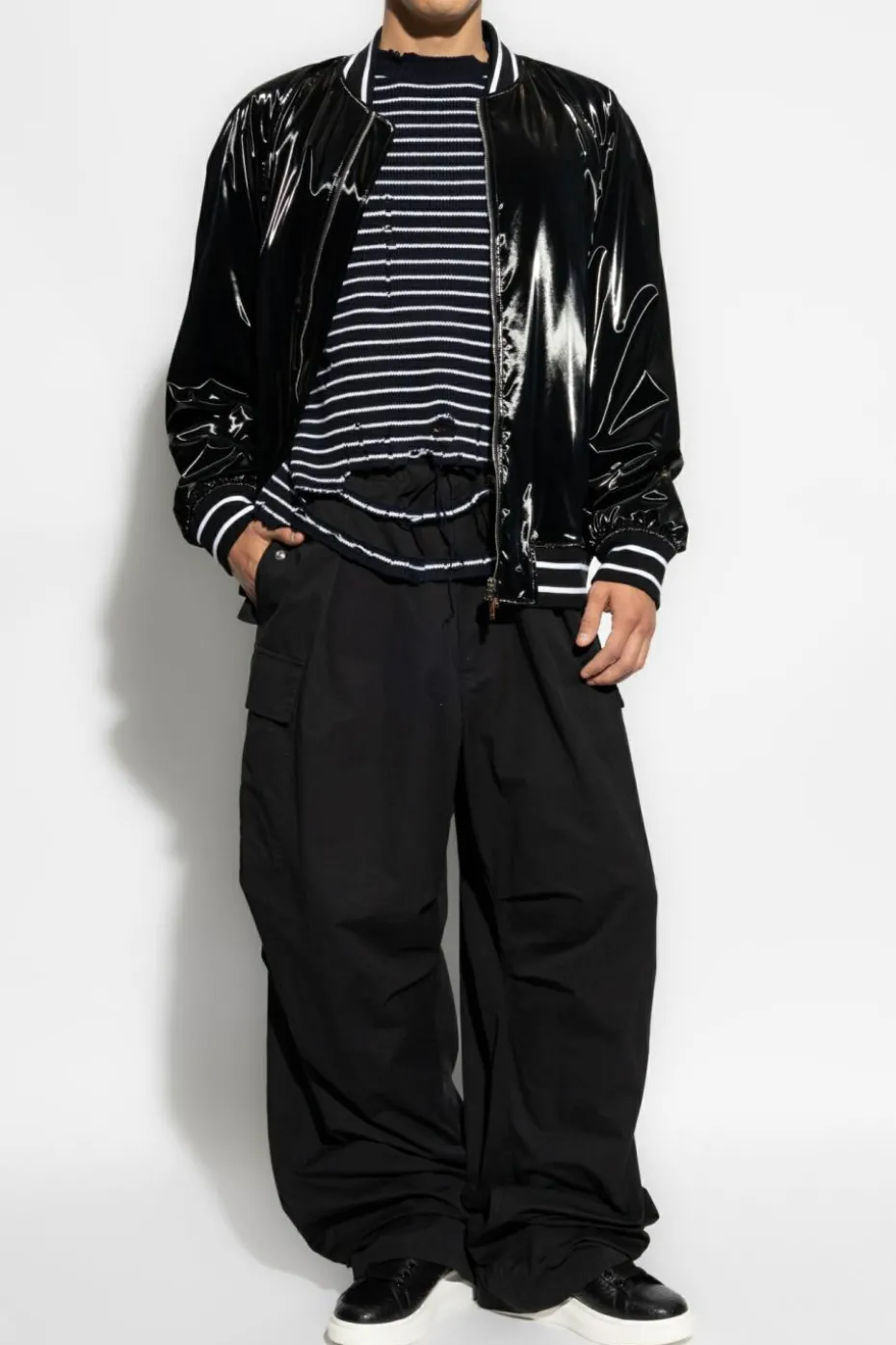 Alexander McQueen GRANATOWY Wełniany sweter