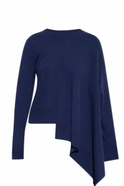 Alexander McQueen GRANATOWY Kaszmirowy sweter