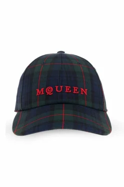 Alexander McQueen GRANATOWY Czapka z daszkiem