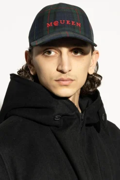 Alexander McQueen GRANATOWY Czapka z daszkiem