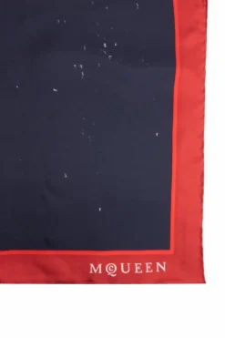 Alexander McQueen GRANATOWY Jedwabna chusta