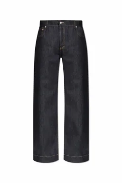 Alexander McQueen GRANATOWY Jeansy z nogawkami o prostym kroju