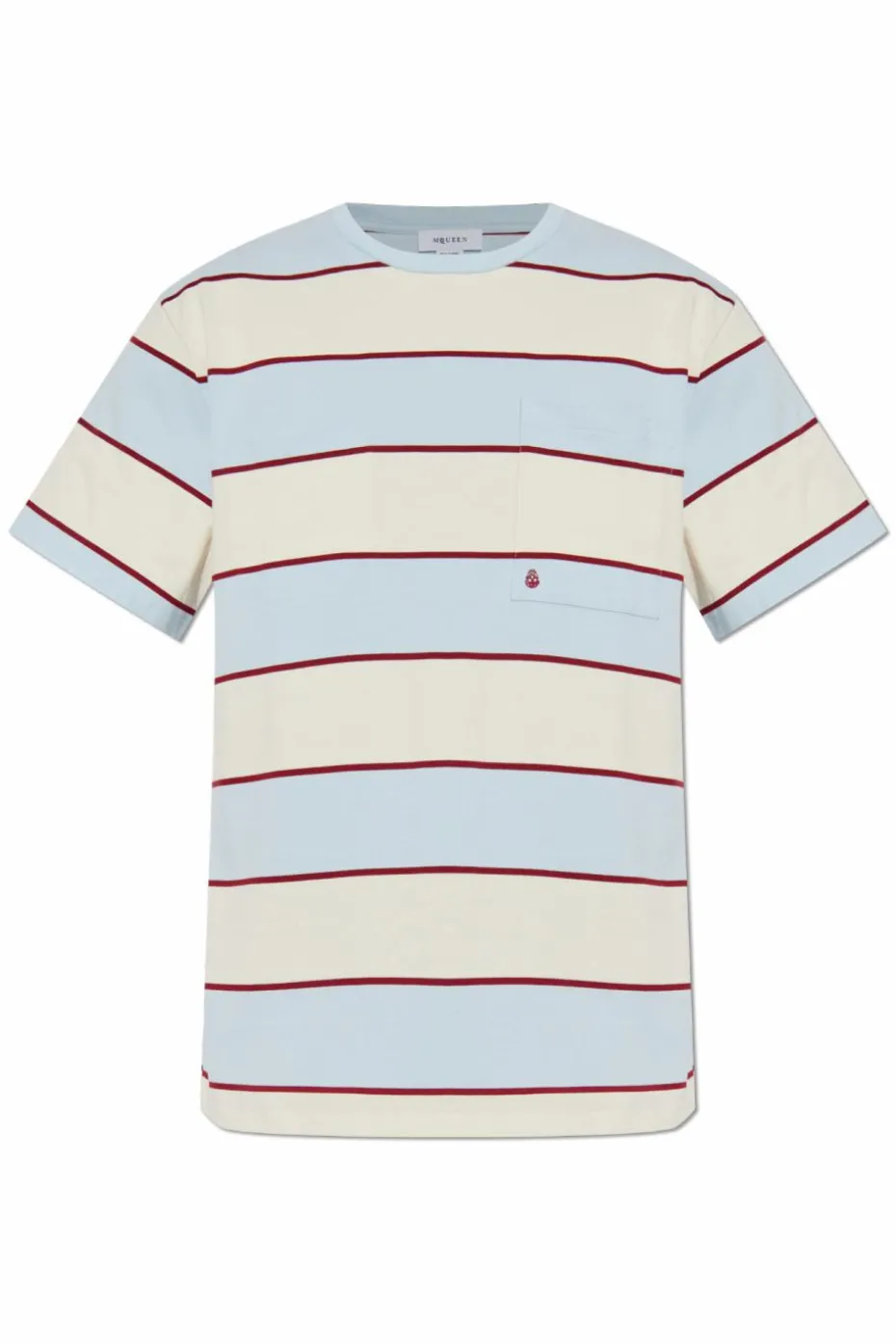 Alexander McQueen jasnoniebieski T-shirt z kieszenią