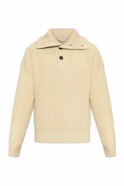 Alexander McQueen kremowy Wełniany sweter