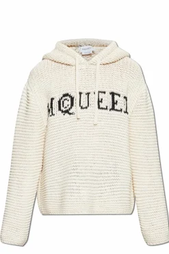 Alexander McQueen kremowy Sweter z logo