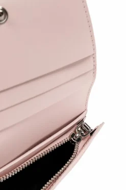 Alexander McQueen RÓŻOWY Skórzany portfel z nadrukowanym logo