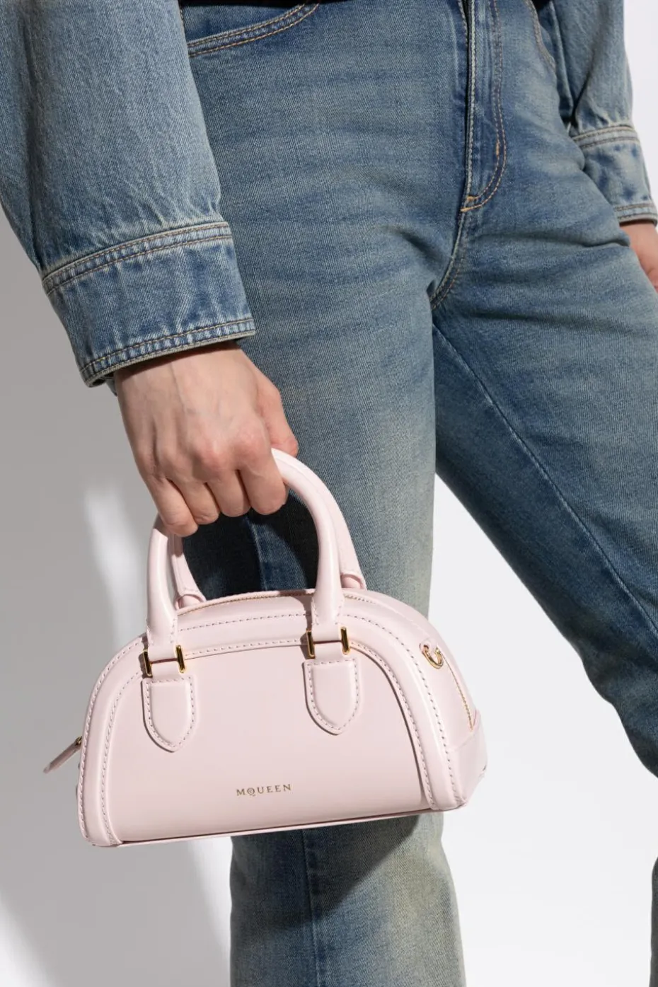 Alexander McQueen RÓŻOWY Torba do ręki `Birdee Boston Minil`
