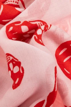 Alexander McQueen RÓŻOWY Wełniana chusta z charakterystycznym motywem czaszki