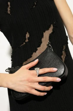 Alexander McQueen SREBRNY Mosiężny pierścień