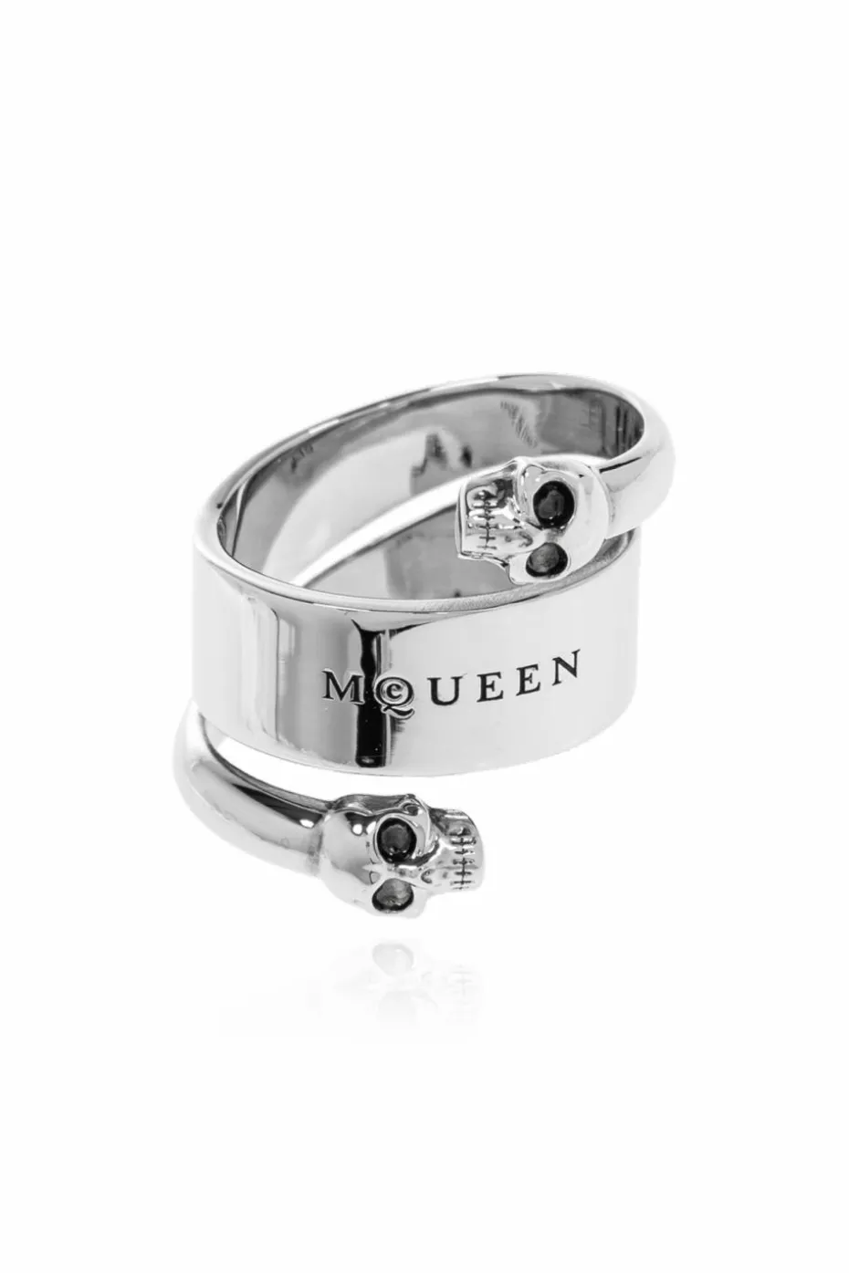 Alexander McQueen SREBRNY Mosiężny pierścień