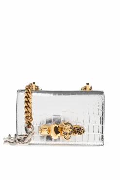 Alexander McQueen SREBRNY Torba na ramię `Jewelled Mini`