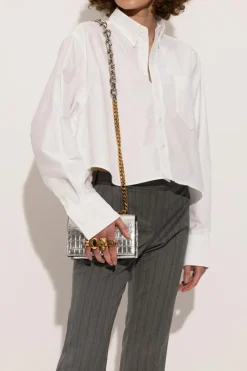 Alexander McQueen SREBRNY Torba na ramię `Jewelled Mini`
