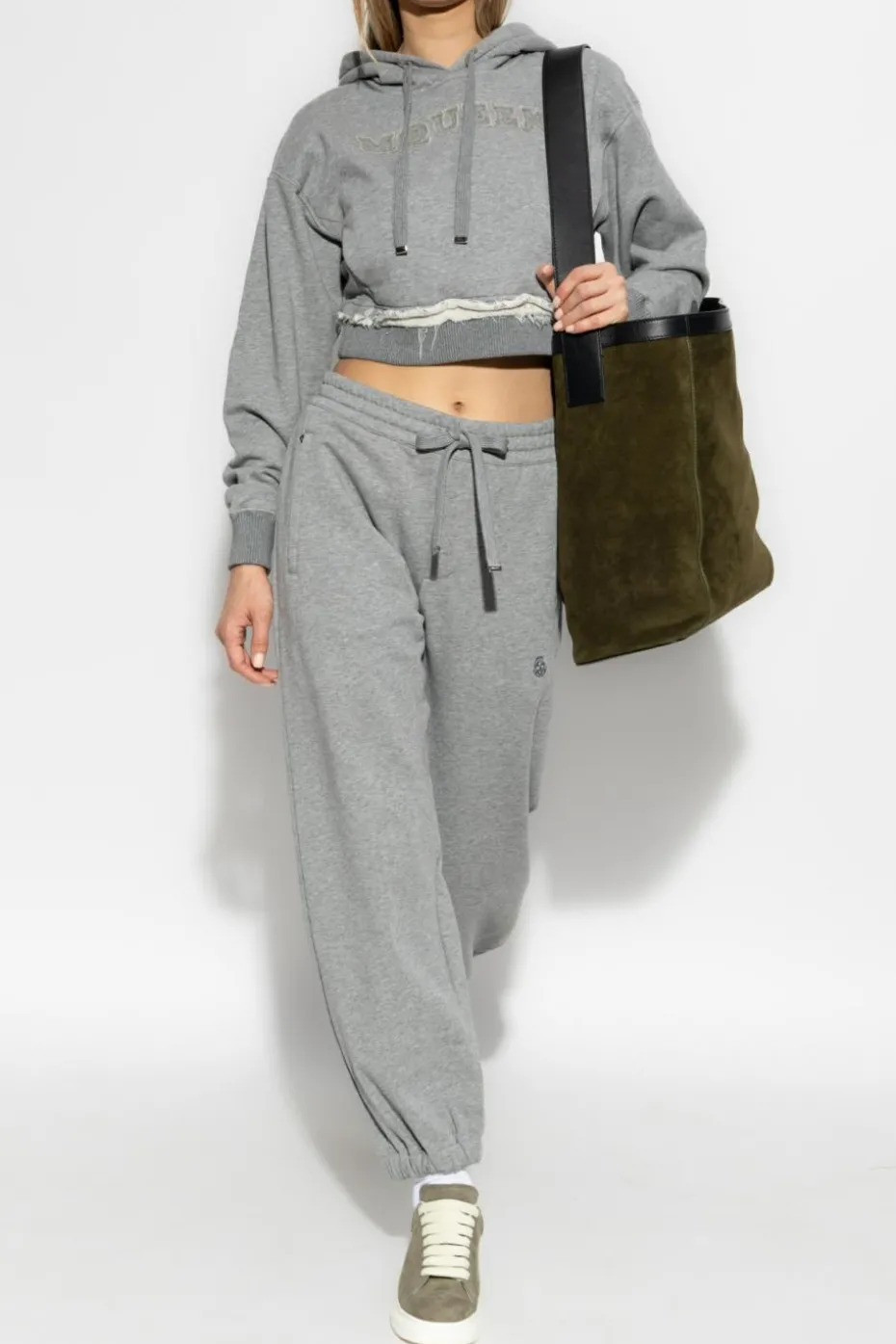 Alexander McQueen SZARY Bluza z kapturem