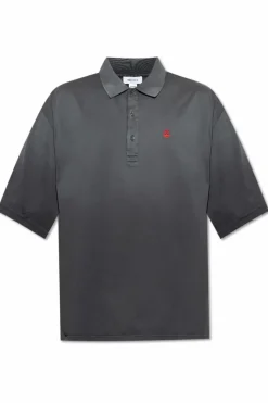 Alexander McQueen SZARY Bawełniane polo z wyszytym logo