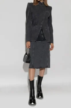 Alexander McQueen SZARY Jeansowa kurtka