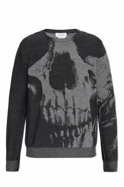 Alexander McQueen SZARY Wełniany sweter