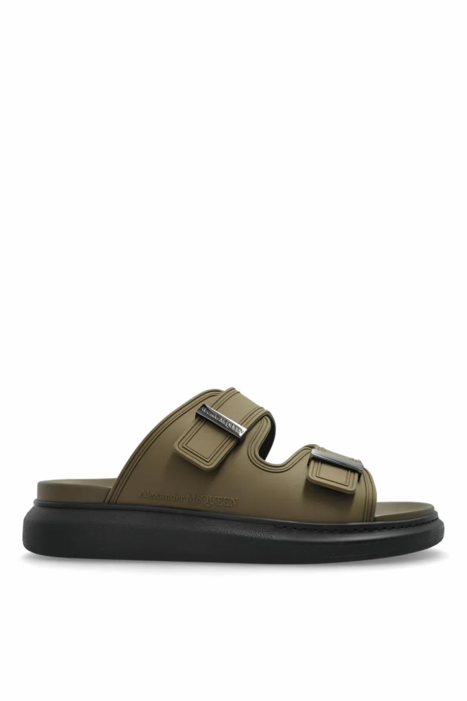 Alexander McQueen ZIELONY Klapki `Hybrid`