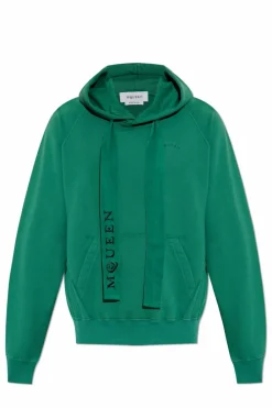 Alexander McQueen ZIELONY Bluza z kapturem