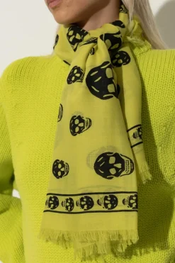 Alexander McQueen ZIELONY Wełniana chusta