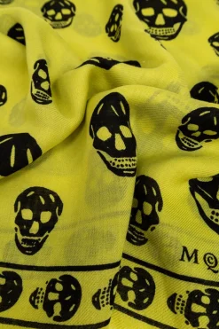 Alexander McQueen ZIELONY Wełniana chusta