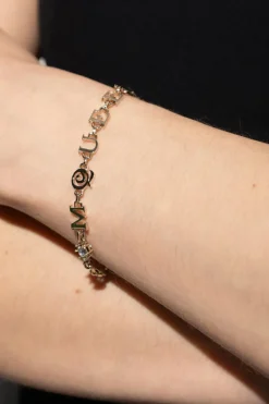 Alexander McQueen ZŁOTY Bransoleta z połyskującymi kryształami