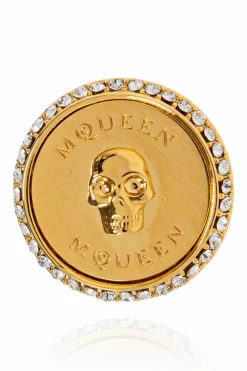 Alexander McQueen ZŁOTY Kolczyki z logo
