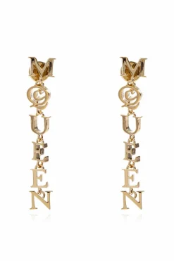 Alexander McQueen ZŁOTY Kolczyki z logo