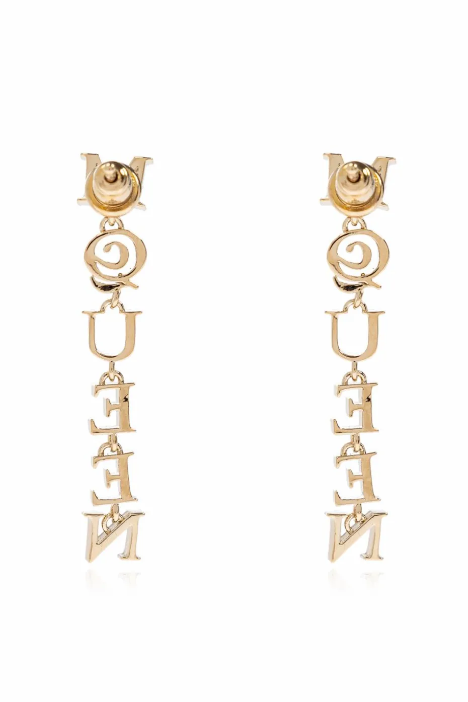 Alexander McQueen ZŁOTY Kolczyki z logo
