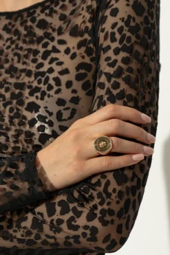 Alexander McQueen ZŁOTY Mosiężny pierścień