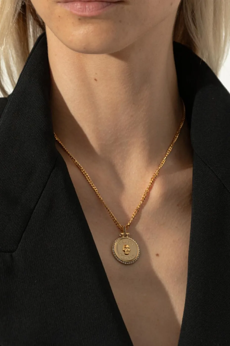 Alexander McQueen ZŁOTY Naszyjnik z logo