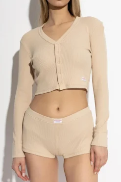 Alexander Wang beżowy Kardigan bieliźniany
