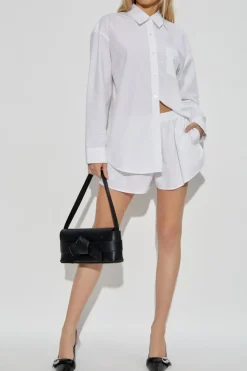 Alexander Wang BIAŁY Szorty z połyskującymi aplikacjami