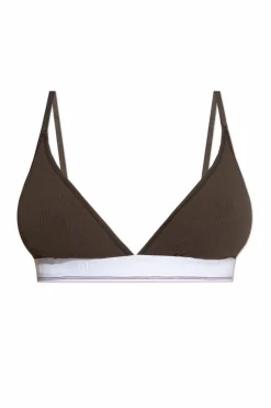 Alexander Wang BRĄZOWY Bawełniany biustonosz
