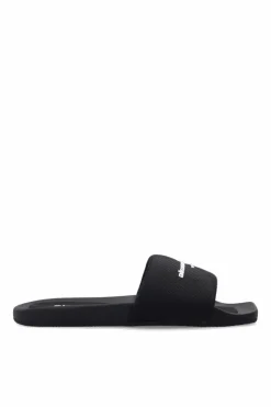 Alexander Wang CZARNY Klapki z logo
