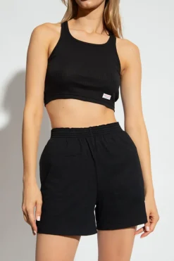 Alexander Wang CZARNY Krótki top z logo