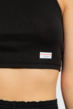 Alexander Wang CZARNY Krótki top z logo