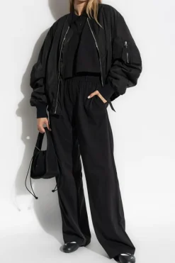 Alexander Wang CZARNY Krótkie polo o luźnym kroju