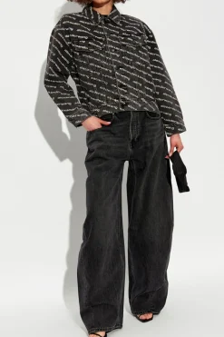 Alexander Wang CZARNY Kurtka jeansowa z logo