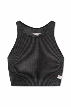 Alexander Wang CZARNY Prążkowany top z kolekcji `Bodywear`