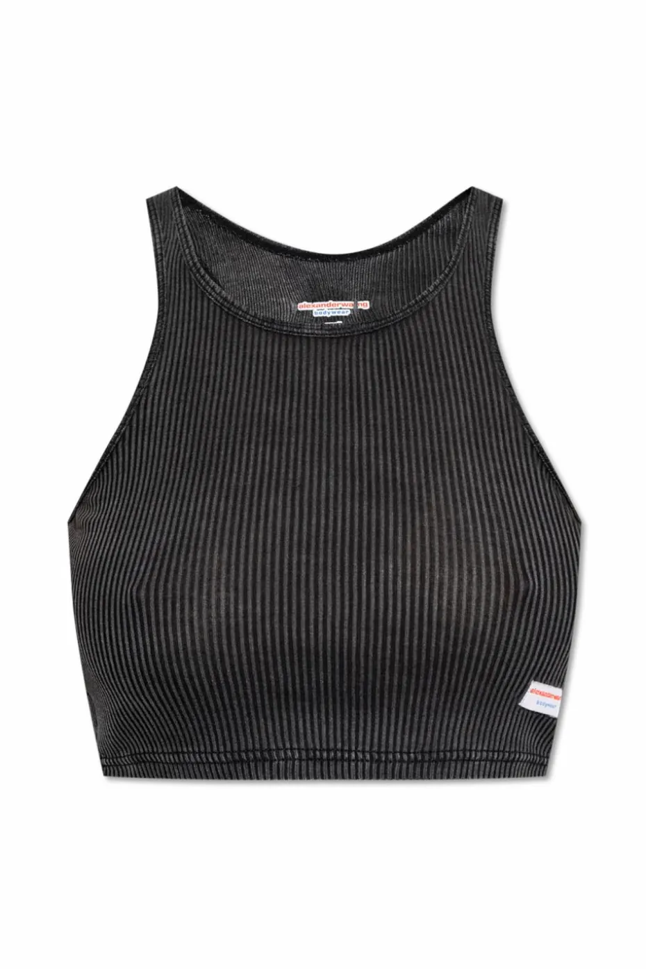Alexander Wang CZARNY Prążkowany top z kolekcji `Bodywear`