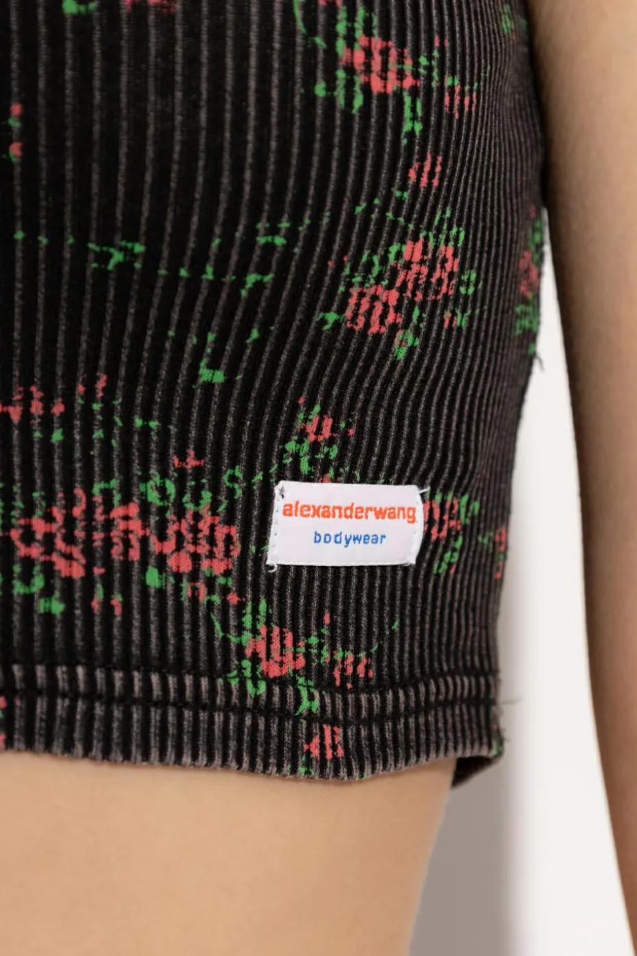 Alexander Wang CZARNY Top bieliźniany z motywem kwiatowym